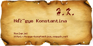 Hőgye Konstantina névjegykártya
